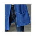 thumbnail image 6 of Women'S Long Sleeve Sweaters Coat Loose Knit Cable Open Front Cardigan Sweater Outerwear Coat with Pockets Blue S, 6 of 8