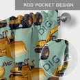 thumbnail image 6 of Construction Truck Farmhouse Short Window Curtain Valances, Cartoon Grips and Bulldozers Green Rod Pocket Kitchen Valances for Living Room Bedroom Bathroom Cafe 42" x 18", 6 of 8