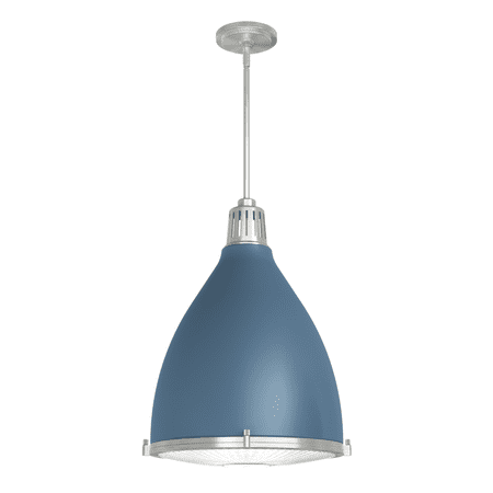 

Hunter 16 inch Bluff View Indigo Blue and Brushed Nickel 3 Light Pendant Ceiling Light Fixture