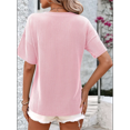 thumbnail image 4 of Blusas de Verano con Cuello en V para Mujer, Camisetas Extragrandes, Blusas de Corta para Mujer, Atuendos Informales Elegantes para el Trabajo. Rosa XXL, 4 of 8