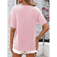 thumbnail image 4 of Blusas de Verano con Cuello en V para Mujer, Camisetas Extragrandes, Blusas de Corta para Mujer, Atuendos Informales Elegantes para el Trabajo. Rosa XXL, 4 of 8