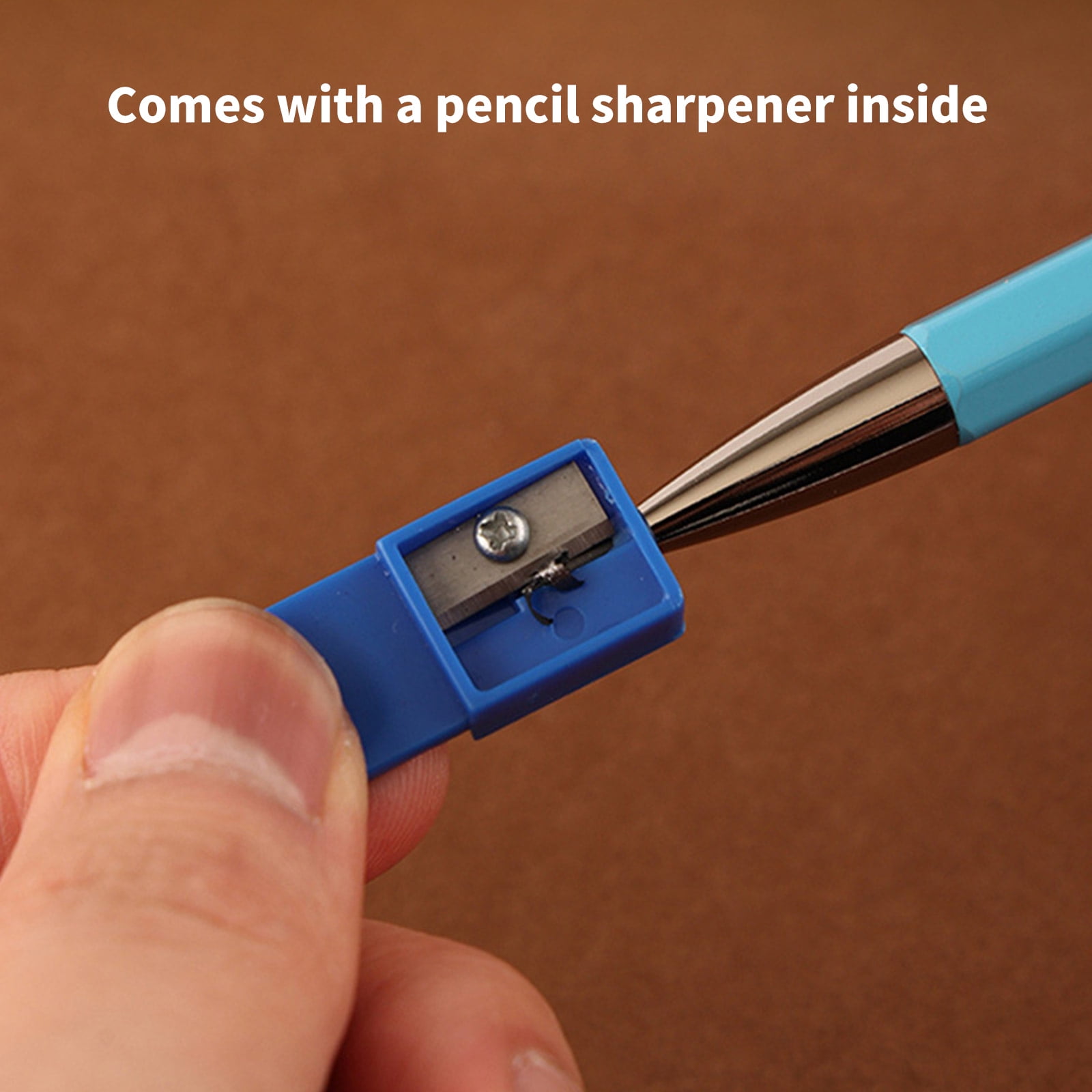 Metal Everlasting Pen with Sharpener & Refills, Ergonomic Handle Metal Mechanical Pencil Student Drawing Pen Sketch Pen