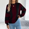 thumbnail image 2 of Sevevn Women 2025 Fall Lightweight Sweater Crew Neck Long Sleeve Color Block Pullover Rib Knit Blouse Tops, 2 of 8