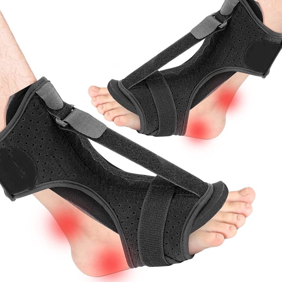 2 Pack Plantar Fasciitis Night Splint Drop Foot Orthotic Brace,Adjustable Plantar Fasciitis Brace,Improved Dorsal Night Splint for Effective Relief from Plantar Fasciitis