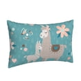 thumbnail image 2 of Naloa Teal Mama Llama Pillowcase, Throw Pillowcase, Wrinkle-Free, Stain-Resistant with Hidden Zipper for Bedroom Sofa - 14"x20", 2 of 9