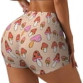 thumbnail image 2 of Kdxio 70s Mushroom Print Workout Shorts for Women Seamless Soft Smooth Gym Yoga Scrunch Active Shorts, 2 of 5
