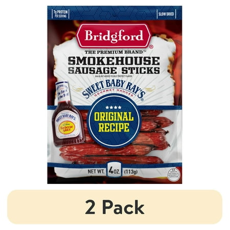 (2 pack) Bridgford Sweet Baby Ray's Original Smokehouse Sausage Sticks 4 oz