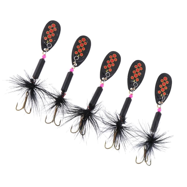 5 unids / set pesca con rayas de lentejuelas cebo colorido Artificial Metal duro señuelo cebos agudos gancho carpa pescado lentejuelas Negro Soledad Señuelos de pesca de cucharas