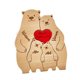thumbnail image 5 of Rompecabezas de madera de oso, decoración de interiores, escultura de mesa, regalo de madera para oso 4 osos, 5 of 9