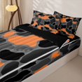 thumbnail image 3 of Manfei Jungle Animal Pattern Zipper Full Size Comforter Sets with Fitted Sheet and 2 Pillowcases,Cute Bear Zipper Bedding Set,Gray Black,Black Reversible,4pcs, 3 of 8