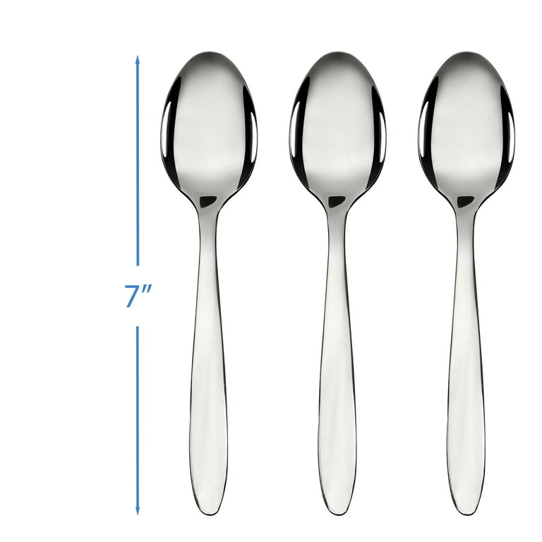 OLAT 12-Piece Dinner Spoons Pack, Stainless Steel Soup Spoons Set of 12  (Silver 7.3 Inches)