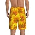 thumbnail image 2 of Balery 3D Sunflowers Men's Cotton Knit Pajama Shorts Waistband & Pockets,Short Pajama Pants-XX-Large, 2 of 8