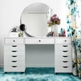 thumbnail image 5 of Gymax 5 Drawer Dresser Home Office Storage Cabinet Chest w/Wheels White, 5 of 10
