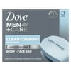 Dove Men+Care Clean Comfort Body, Face Shave Bar 3.75 Oz 8 Bars