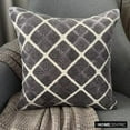 thumbnail image 3 of Gray Decorative Throw Pillow Covers 18"x18" | Modern Velvet Cushion Cover Geometric | Hand Embrodiery Pillowcases for Couch / Sofa & Bed, Modern Home Décor - Graphite Luxe, 3 of 9