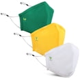 thumbnail image 1 of Virya Comfort Fit Unisex Facemasks, Machine Washable Cotton, Jaune, Blanc, Green, Medium (3-Pack), 1 of 1