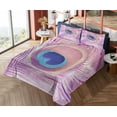 thumbnail image 4 of Ambesonne Feather Fitted & Top Sheet Set with Shams, Close up Peacock Plume, Multicolor, 4 of 5