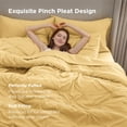 thumbnail image 3 of Juego de cama completo Bedsure, edredón Pintuck amarillo de 7 piezas, 3 of 9