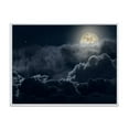 thumbnail image 1 of Designart Cloudy Full Moon Night FLOAT FRAME WALL ART, 1 of 4