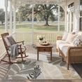 thumbnail image 3 of Outdoor & Indoor Area Rug 5'x8', Waterproof, Non-Shedding, Easy Cleaning, Leaf Mat for Patio, Living Room, Balcony, Dining Room, RV, Deck, Bedroom, Camping, Outside Carpet, Beige Grey, 3 of 10