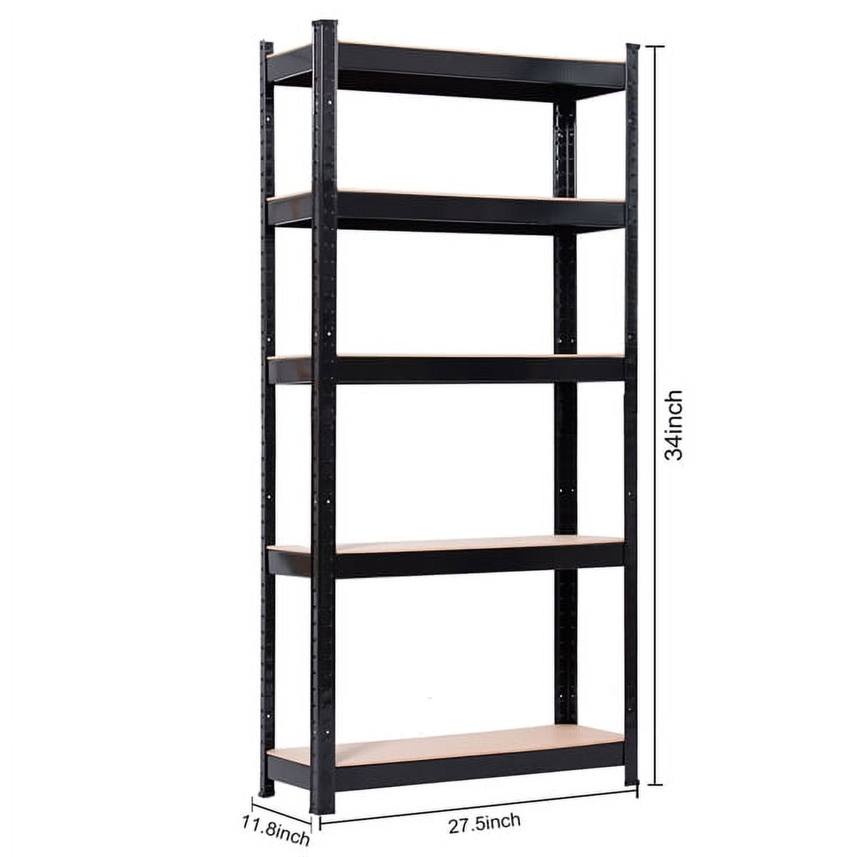 Muscle Rack 30"W x 12"D x 60"H, 5-Tier Steel Shelving, 500 lbs. Capacity  per Shelf, Black