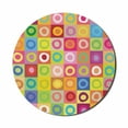 thumbnail image 1 of Colorful Mouse Pad for Computers, Squares Lively Colors with Hand Drawn Style Circles Childish Kids Nursery Design, Round Non-Slip Thick Rubber Modern Mousepad, 8" Round, Multicolor, by Ambesonne, 1 of 2