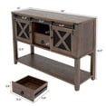 thumbnail image 4 of ANPOO Rustic Sofa Table, Large Console Table Entryway Table with 2 Barn Door Cabinets & 1 Drawer for Living Room, 4 of 8