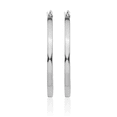 thumbnail image 5 of 14K Solid White Gold 2mm Square Tube Round Medium Hoop Earrings, 5 of 10