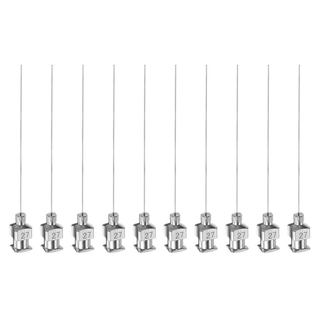Uxcell 10 Pcs Aiguilles Distributrices en Acier Inoxydable 27G, Tube à Colle 2 Pouces Pointe Émoussée