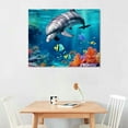 thumbnail image 2 of COMIO Yang Hongyu Blue Ocean Aquatic Animal Decoration Wall Art Underwater Coral Picture Canvas Print Room Wall Decoration, 2 of 4