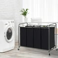 thumbnail image 6 of Laundry Sorter 4 Section 47.8 Gal 181 L Laundry Hamper with Wheels Clothes Divider Basket Sorter Clothes Separator Hamper Cart with Wheels and Removable Bags Black, 6 of 8