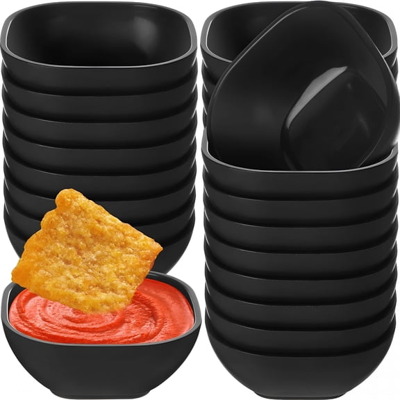 ACDANC 2026 New 6 Pack 4.5 Oz Small Wheat Straw Dipping Bowls Unbreakable Dessert Bowls Soy Sauce Dishes 3.7 X 3.7 X 1.5 Mini Prep Saucer Dipping Saucers for Side Dish Ketchup Soy Dessert(Black)