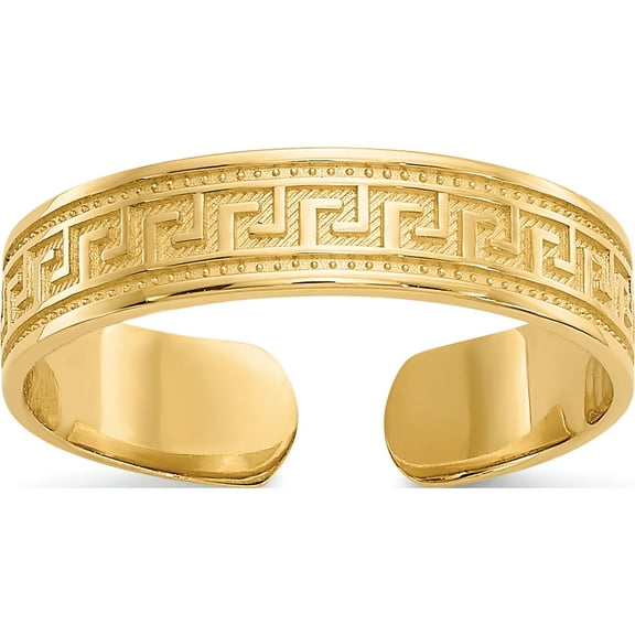 10K Yellow Gold Greek Key Toe Ring (Width 4) - Jbsp
