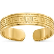 10K Yellow Gold Greek Key Toe Ring (Width 4) - Jbsp