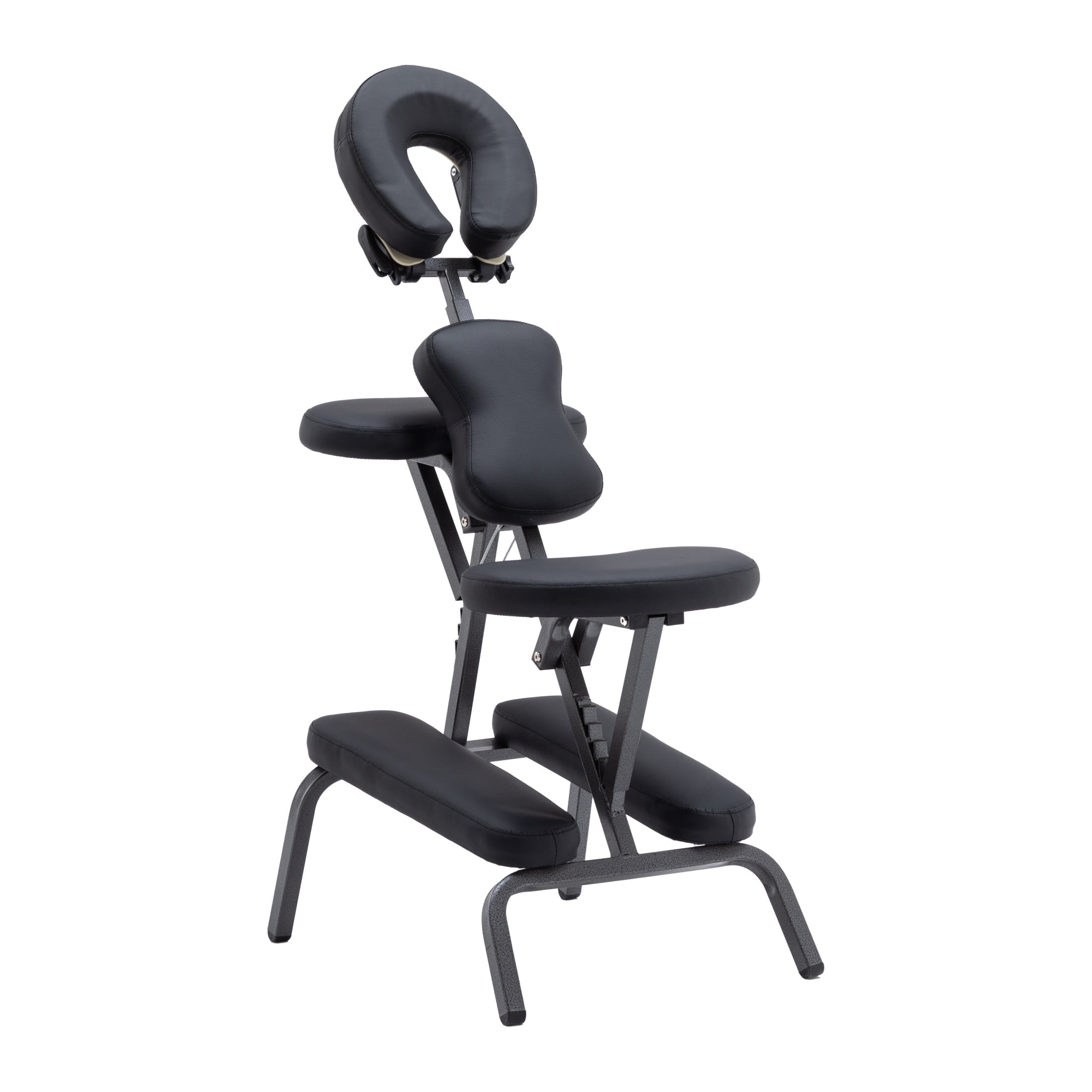 Noble House Portable Massage Chair, Adjustable Face Cradle, PU Upholstery with Carrying Bag, Black