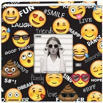 Pioneer Photo Albums Emoji Designer 200 Pkt 4x6 Photo Album, Black