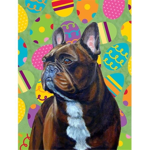 11 x 15 in. French Bulldog Easter Eggtravaganza Garden Size Flag
