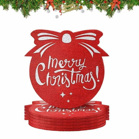 

Laideyi Christmas Coasters 6 PCS Absorbent Felt Round Drink Coasters Set Printed Coasters for Cups and Mugs Living Room Decor ordinary