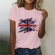 thumbnail image 2 of Tops de Ajuste Suelto para las Mujeres Sudadera Casual Impresa Manga Corta Cuello Redondo Superior, Poliéster, 2 of 4