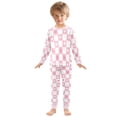 thumbnail image 6 of FORMRS Toddler Unisex Long Sleeve Top and Pants Pajama Set 2-Piece Sleepwear, Sizes 18M-8Y, Pink Checkered Heart, 6 of 6