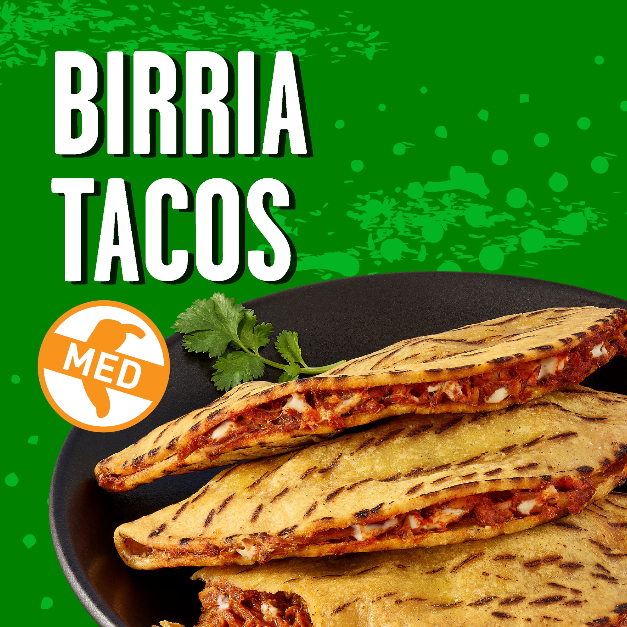 Tapatío Birria Tacos with Tapatio Hot Sauce, Beef Tacos, Frozen Mexican Food 6 oz