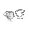 thumbnail image 3 of Anillo de moda asimétrico con diseño geométrico y perlas, anillo de tendencia, 3 of 8