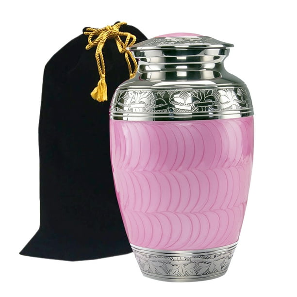 Classic Baby Pink Brass Cremation Urn Beautifully Handcrafted Adult Funeral Urn Solid Brass
