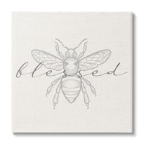 Stupell Industries Blessed Country Bumblebee Phrase Animals & Insects Painting Gallery Wrapped Canvas Print Wall Art