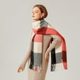 thumbnail image 4 of IROINNID Discount Scarfs for Women Ladies Scarf Striped Color Plaid Shawl Elegant Ladies Style Warm Comfortable Autumn And Winter Scarf,Hot Pink, 4 of 4
