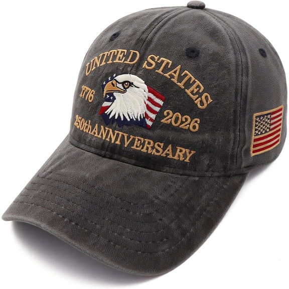 250th Anniversary USA Hat,1776-2026 Patriot Baseball Cap Adjustable Classic Retro Embroidered Eagle Hat for Men Women Gifts