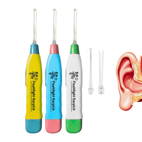 3pz Limpiador Removedor De Cerilla Cerumen De Oídos Luz Led