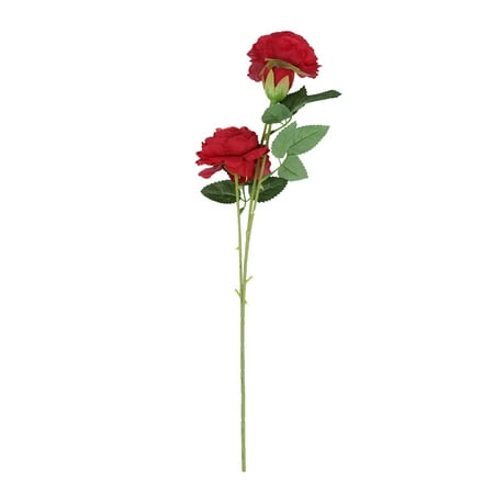Zehuanyu 4 Pcs Real Touch Magnolia Stems Peonies Floral Decorations 62x12x9cm Red