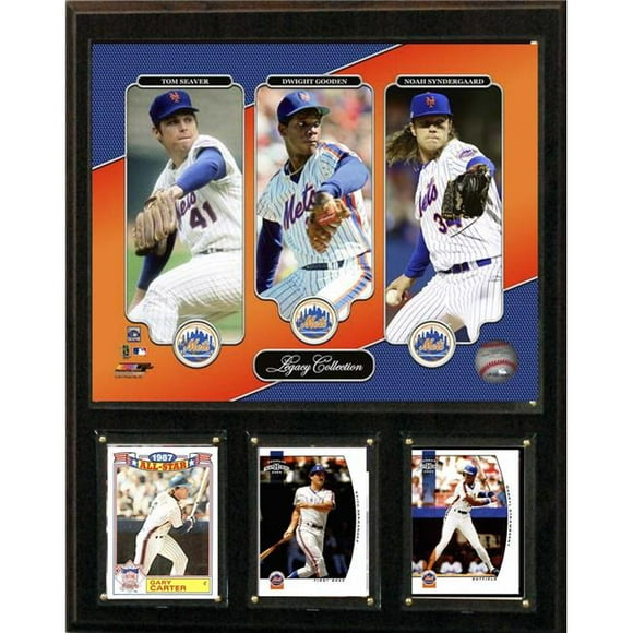 C&I Collectors 1215METSSGSLEG MLB 12 x 15 in. Seaver - Gooden - Plaque de Collection Syndergaard New York Mets Legacy