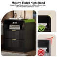 thumbnail image 2 of KIGOTY Farmhouse Nightstand Set of 2 with Charging Station, Night Stand Bedside Table with 2 Drawers,End Side Table with Open Shelf for Bed Room (Black, 2 Pack), 2 of 7